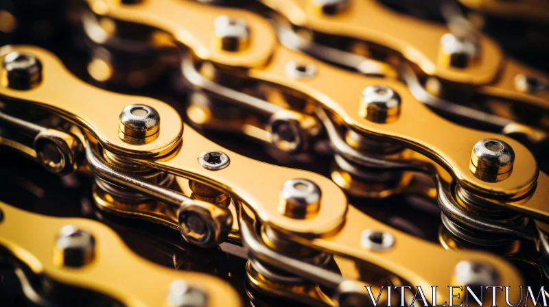 Golden Bike Chains: An Artistic Close-Up AI Image