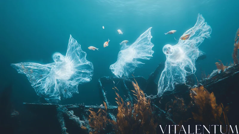 AI ART Underwater Plastic Ghosts