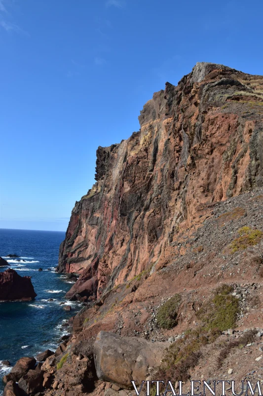 Scenic Madeira Coastal Cliffs Free Stock Photo