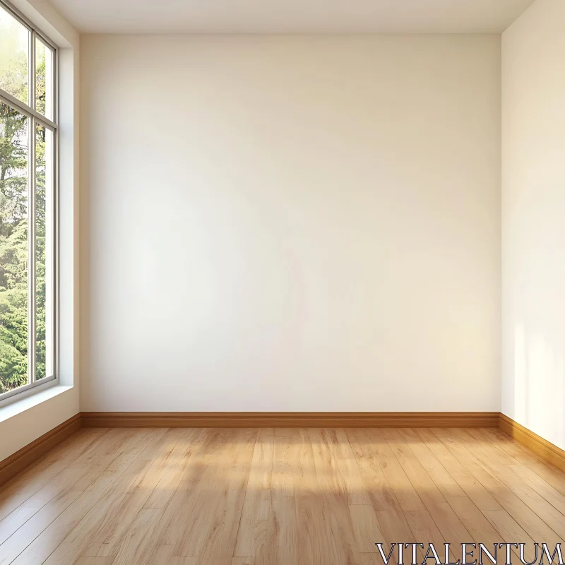 AI ART Minimalist Interior with Window View