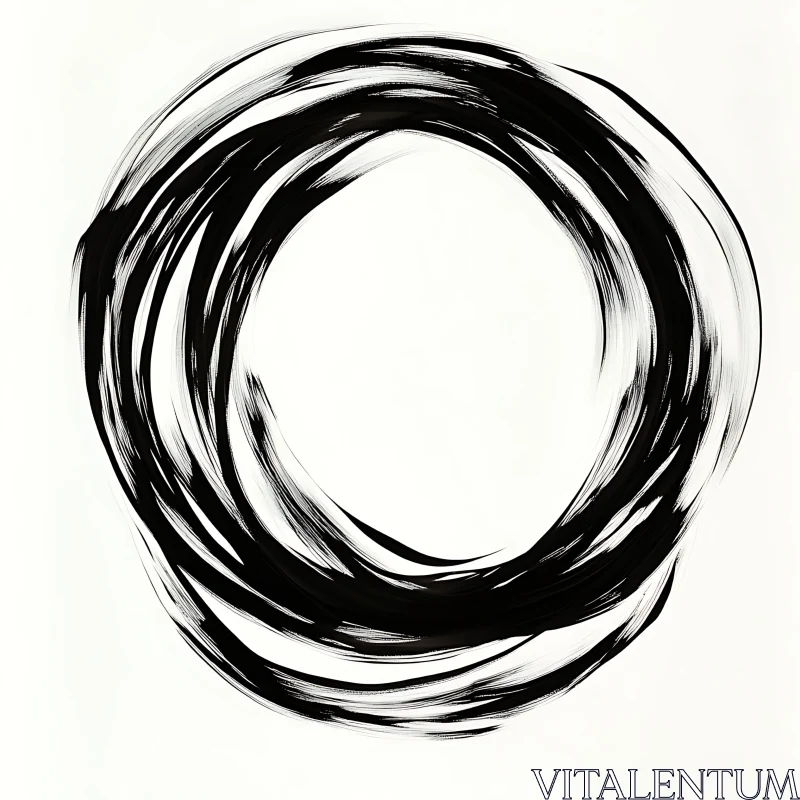 AI ART Minimalistic Zen Circle Drawing