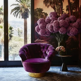 Luxurious Interior with Velvet Chair