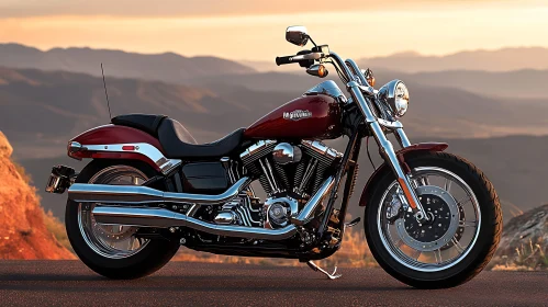Motorcycle at Sunset
