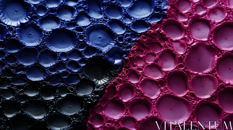 Abstract Artistry: Textured Bubbles in Purple, Pink and Blue AI Image