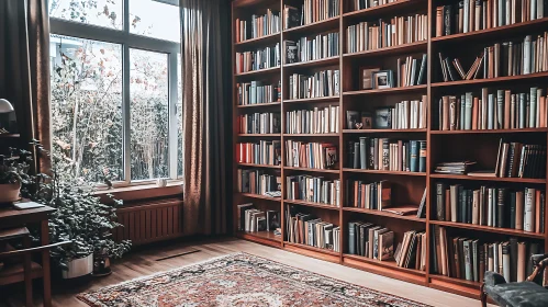 Cozy Room with Books and Natural Light