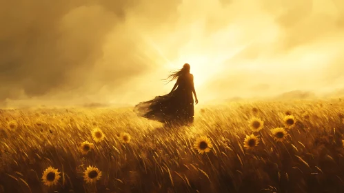 Golden Field Silhouette