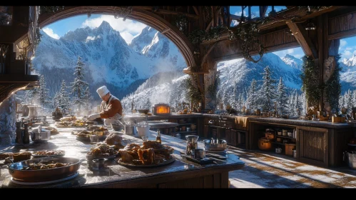 Chef in Mountain Kitchen