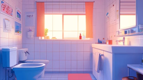 Soft Light in a Clean Bathroom Space