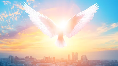 Angel Wings Over City: A Symbol of Hope