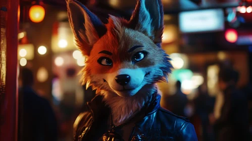 Stylish Anthropomorphic Fox in Urban Setting