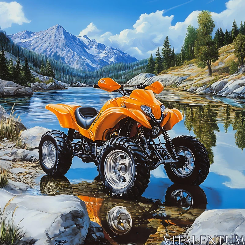 AI ART Orange ATV Landscape