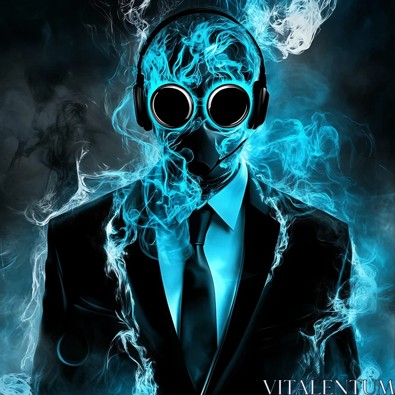 AI ART Ethereal Smoke Figure in Suit