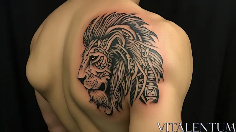 Lion Shoulder Tattoo Design AI Image