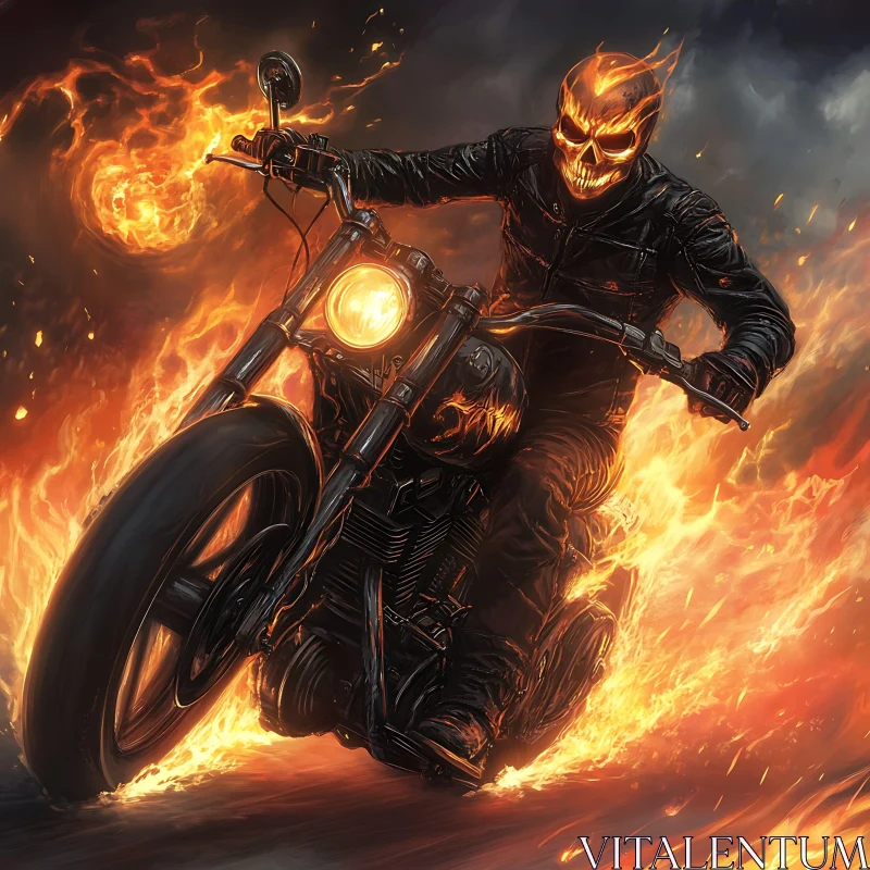 AI ART Inferno Ride: Skull on Wheels