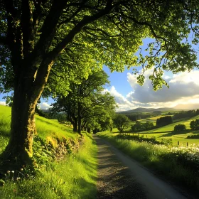 Scenic Path Through Verdant Landscape