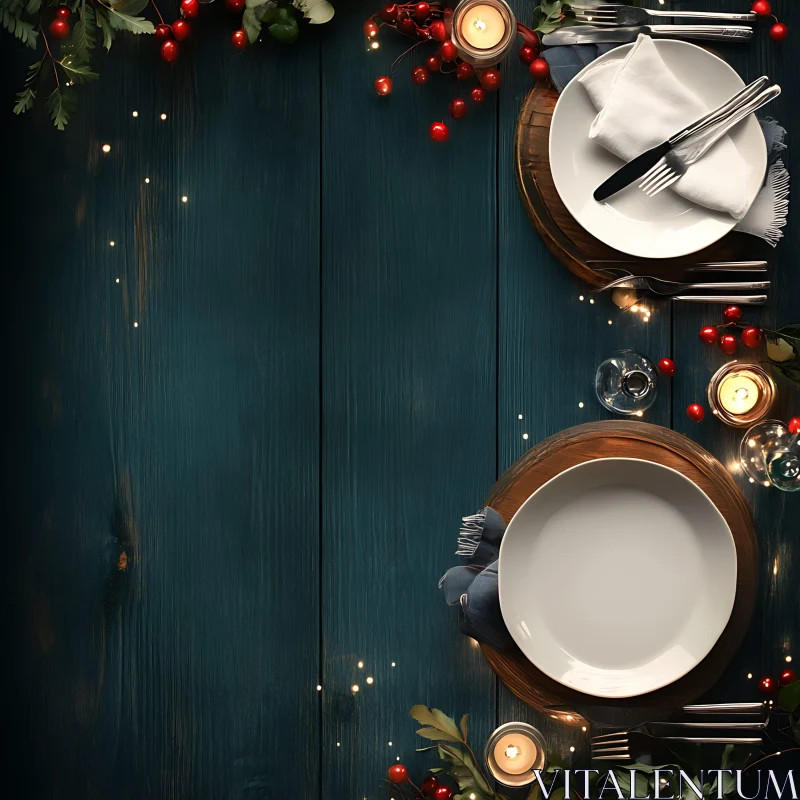 Holiday Feast Table Arrangement AI Image