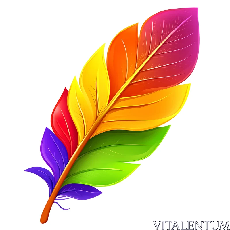 AI ART Colorful Feather Spectrum Art