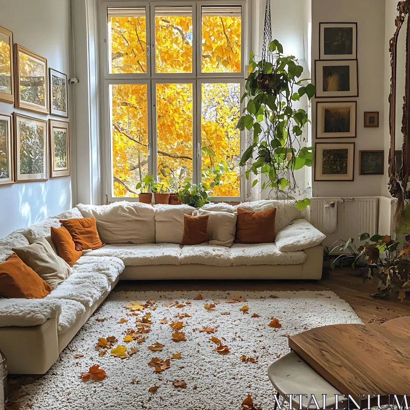 AI ART Cozy Autumn Living Room