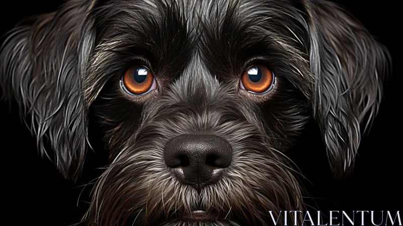 AI ART Striking Digital Artwork of a Black Dog with Large Eyes