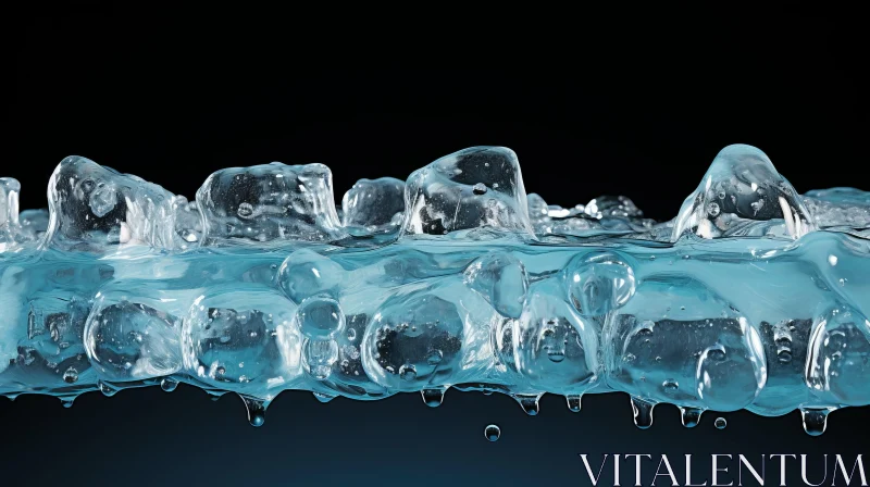 Striking Realistic Image of Ice on Blue Water AI Image
