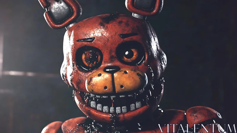 AI ART Scary Animatronic Character Close-Up