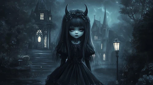 Eerie Doll in Dark Fantasy Setting