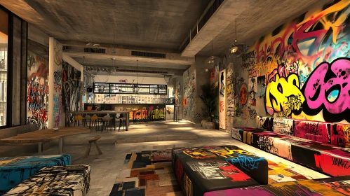 Modern Interior with Graffiti Art