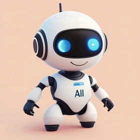 Cartoon Robot with Glowing Eyes