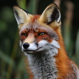 Detailed Fox Portrait with Soft Green Backdrop