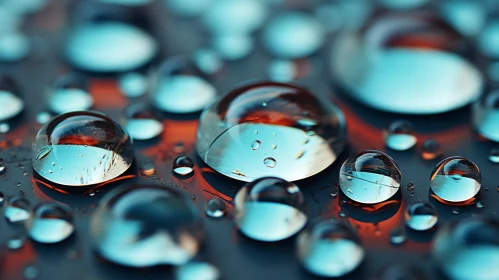 Abstract Photorealism: Water Drops Against Dark Background