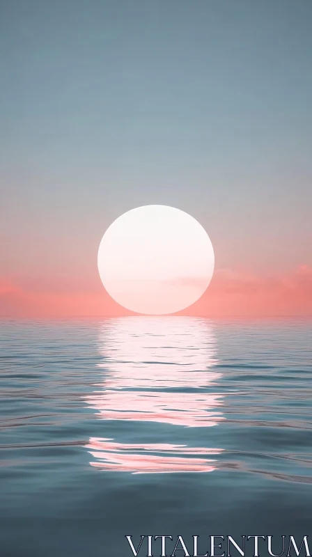 AI ART Pastel Sunset Reflected in Still Waters