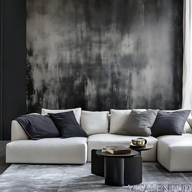 AI ART Monochrome Serenity: A Modern Interior Scene