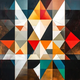 Colorful Geometric Shapes in Abstract Composition