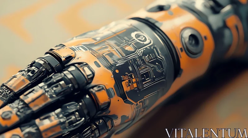 Futuristic Cyborg Arm with Detailed Electronics AI Image