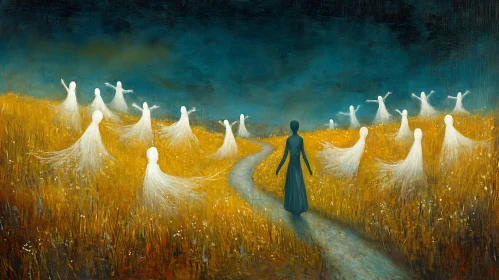 Ethereal Field Walk Painting