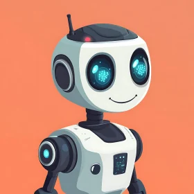 Smiling Robot AI Machine Illustration