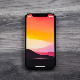 Smartphone with Sunset Wallpaper