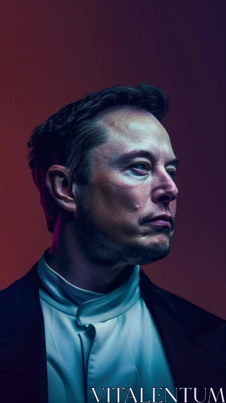 AI ART Elon Musk Profile in Futuristic Attire