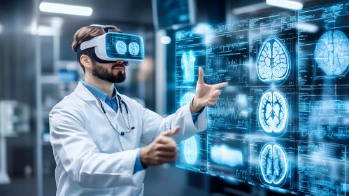 Doctor Using VR for Medical Analysis