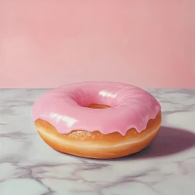 Pink Frosted Donut Still Life