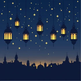 City Lights and Starry Night