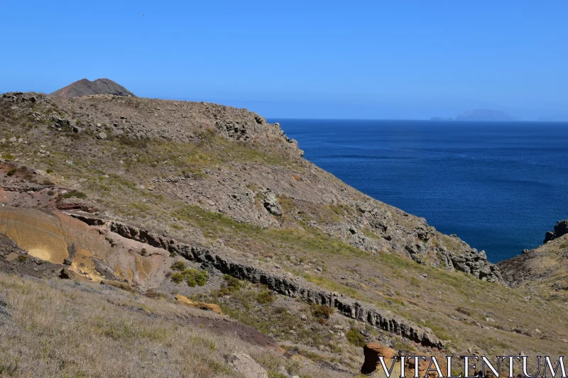 Untamed Coastline Overlooking the Atlantic Free Stock Photo