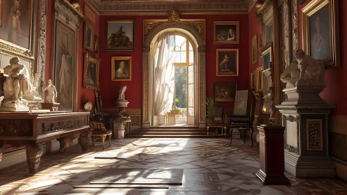 Sunlit Gallery: A Classic Interior Scene