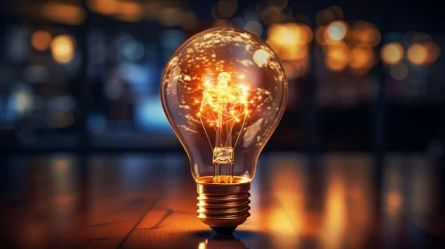 Illuminating Light Bulb Artwork with Industrial Elements