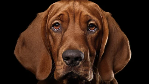 Photorealistic Portraiture of a Brown Dog Against a Black Backdrop