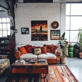 Eclectic Home Interior with Plants