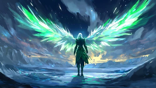 Guardian Angel with Emerald Wings