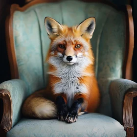 Fox Sitting in a Chair