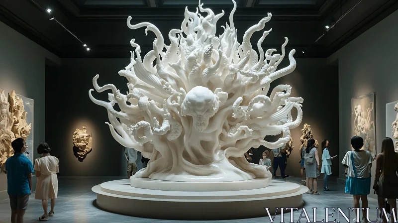 AI ART White Abstract Sculpture on Display