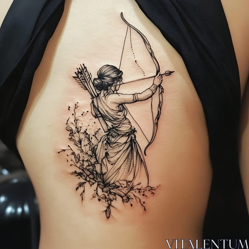 Archer in Flowing Garments Tattoo AI Image